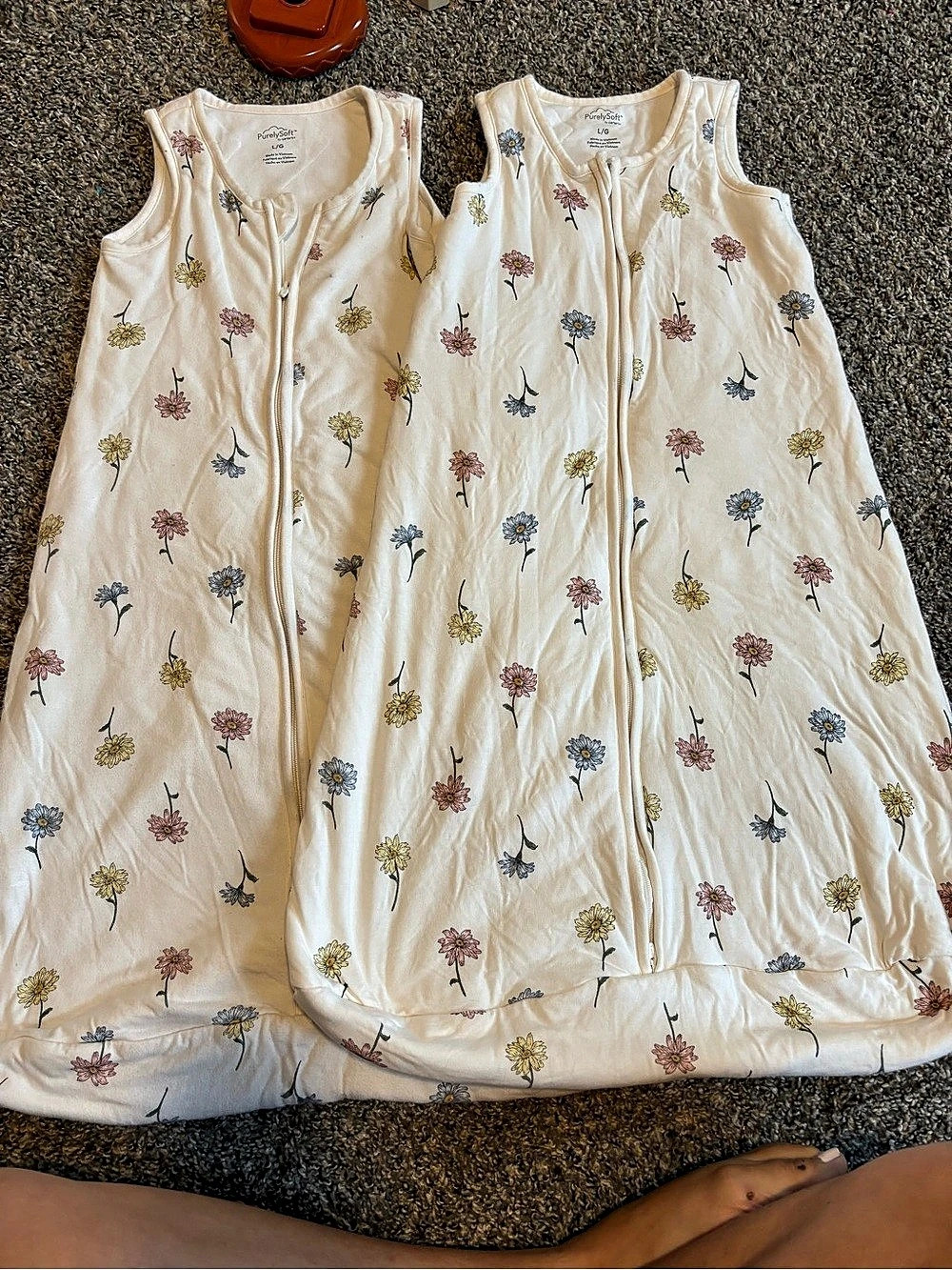 2 Carters Purely Soft Sleep Sack Floral Cream & Pink